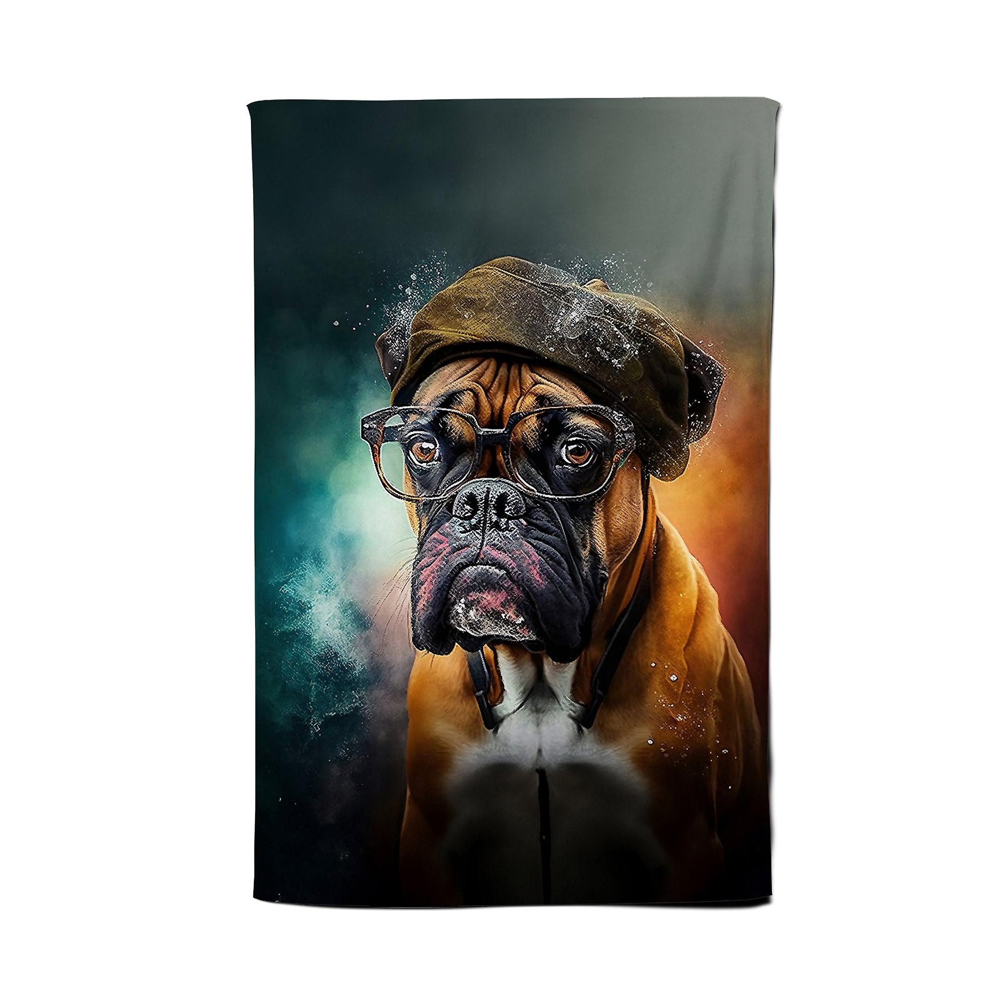 Boxer Dog Splashart Tea Towel