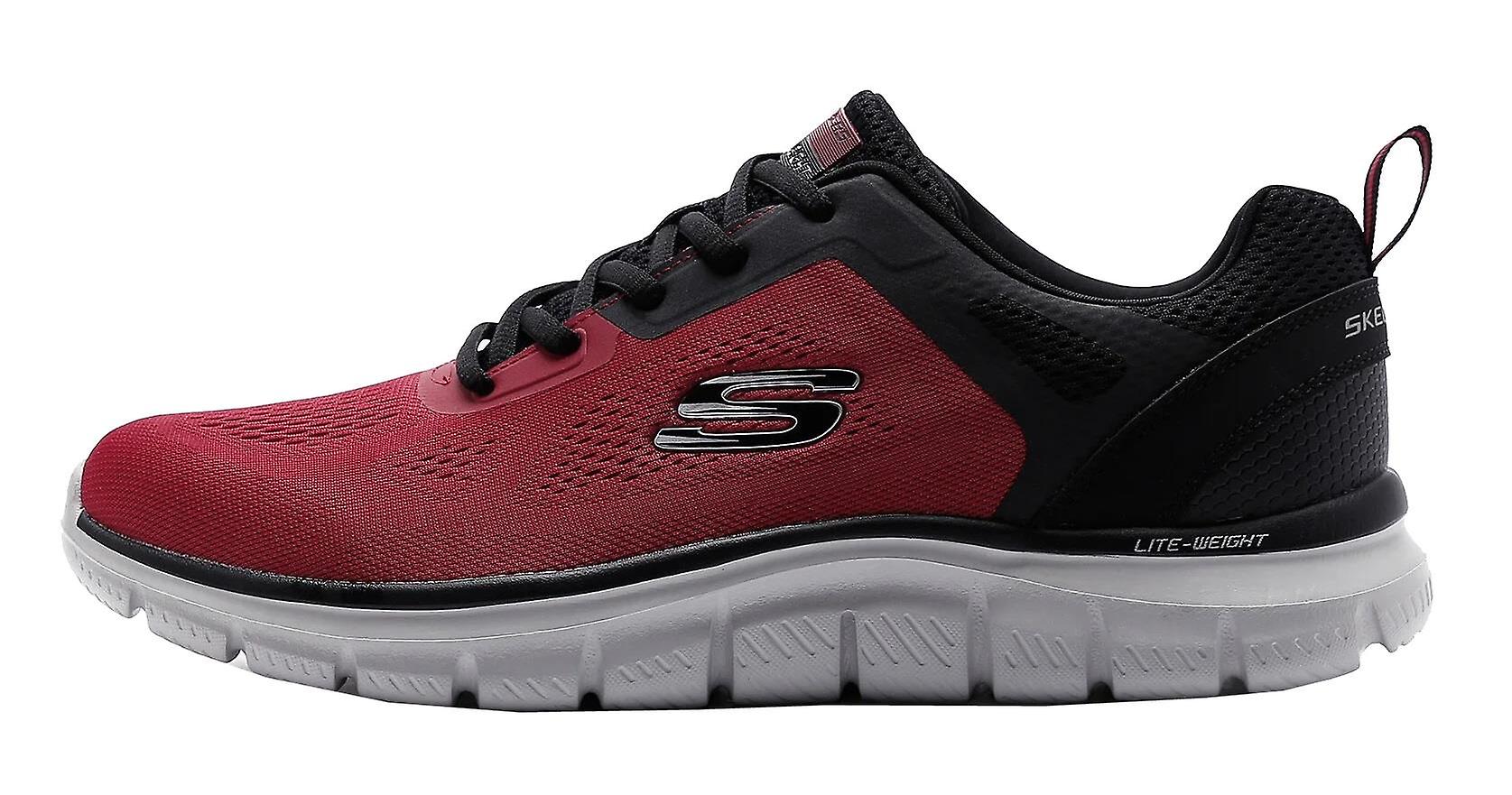 Skechers Track Broader Red Black Mens Trainers Shoes