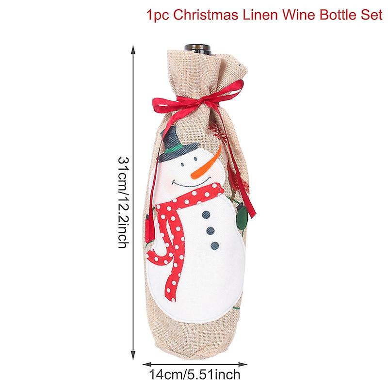 عيد الميلاد مجهول الهوية زجاجة النبيذ غطاء زينة عيد الميلاد سعيد للمنزل 2021 عيد الميلاد زخرفة الجدول ديكور Navidad هدايا عيد الميلاد