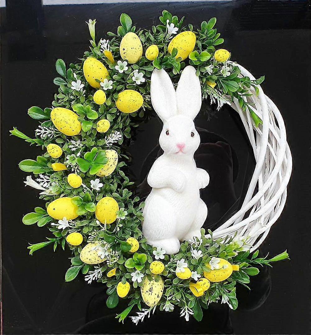 Easter Acrylic Wreath Decoration - Spring Wreath With Bunny, Easter Eggs