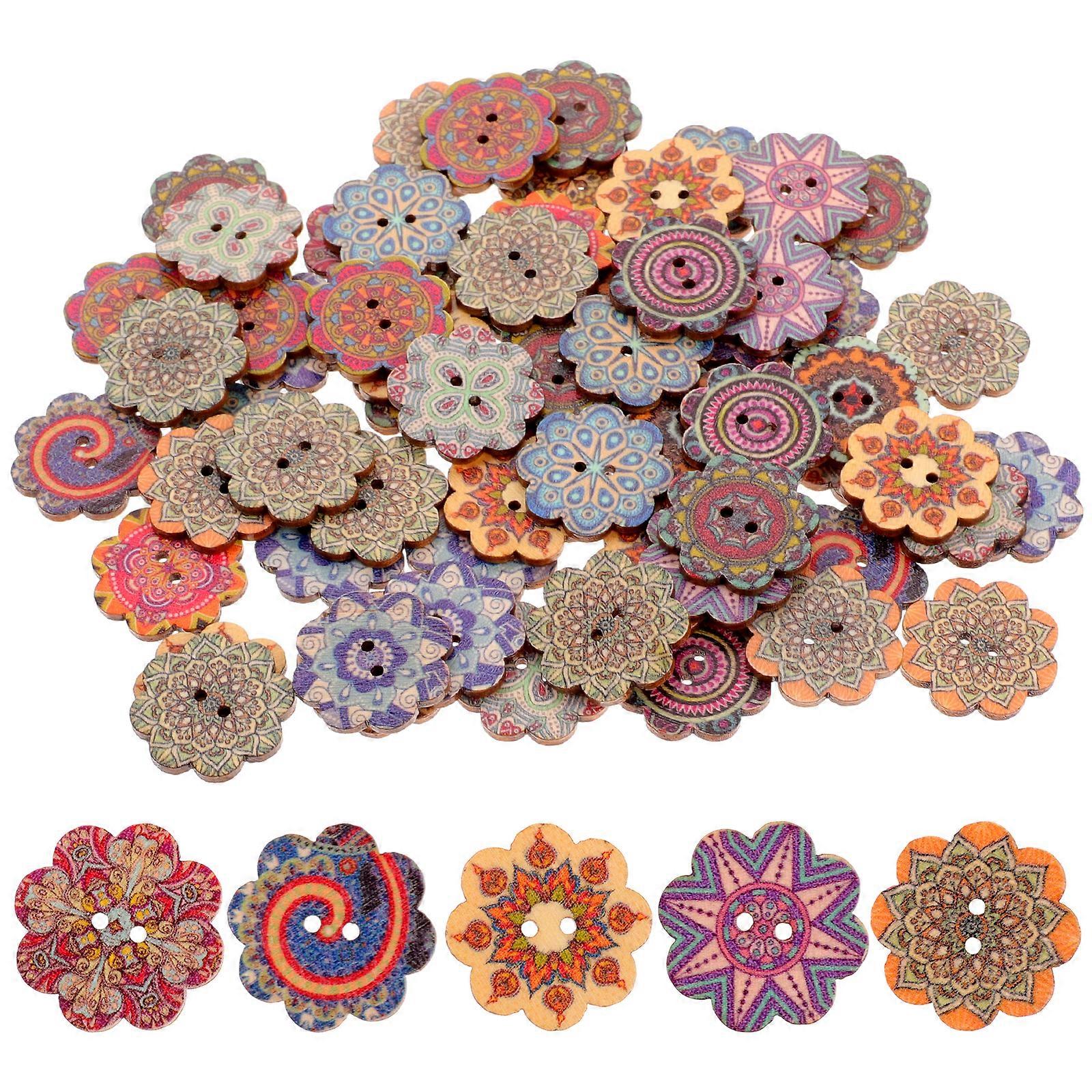 100Pcs Wear-resistant Coat Buttons Multi-function Vintage Buttons DIY Craft Buttons