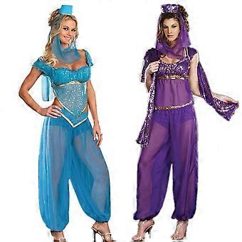 Smiffys Disfraz De Princesa Árabe Morado Con Pantalones Y Velo – Traje Completo Para Mujer, Ideal Para Fiestas De Disfraces Y Carnaval