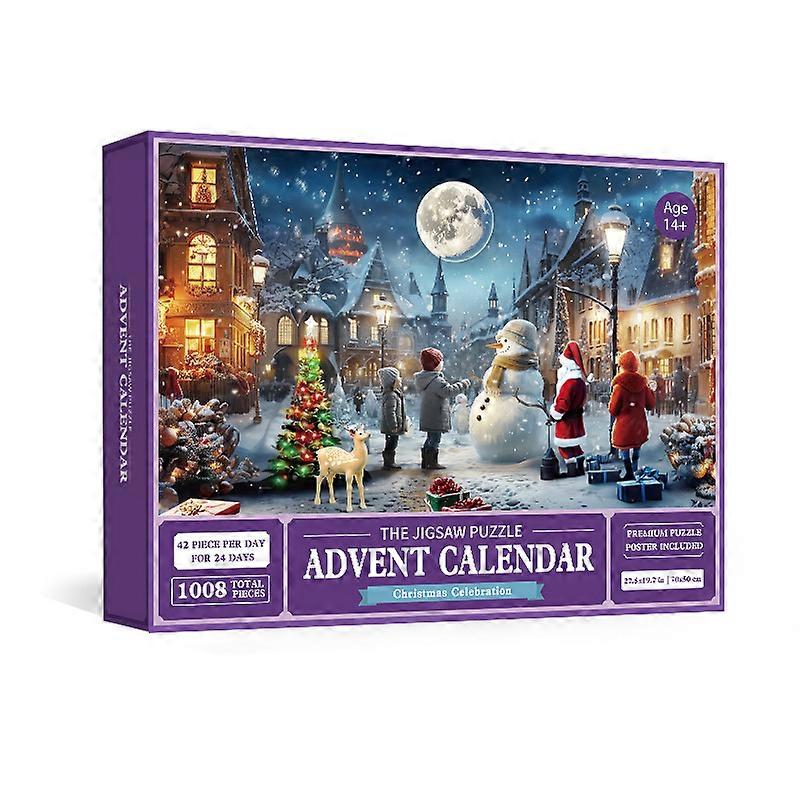Christmas Advent Calendar 2023, Christmas Advent Calendar Jigsaw Puzzles, 1008 Pieces Jigsaw Puzzles Gift for Countdown to Christmas, Christmas Jigsaw
