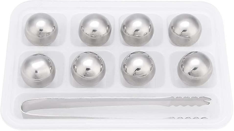 Whisky Ice Chiller Stones Acier Inoxydable Boules De Glace Réutilisables Vin Whisky Drinking Stones Avec Compartiment De Rangement Congelant Et Pinces Pour Le Refroidissement Du Vin De Bière(Boule - 12