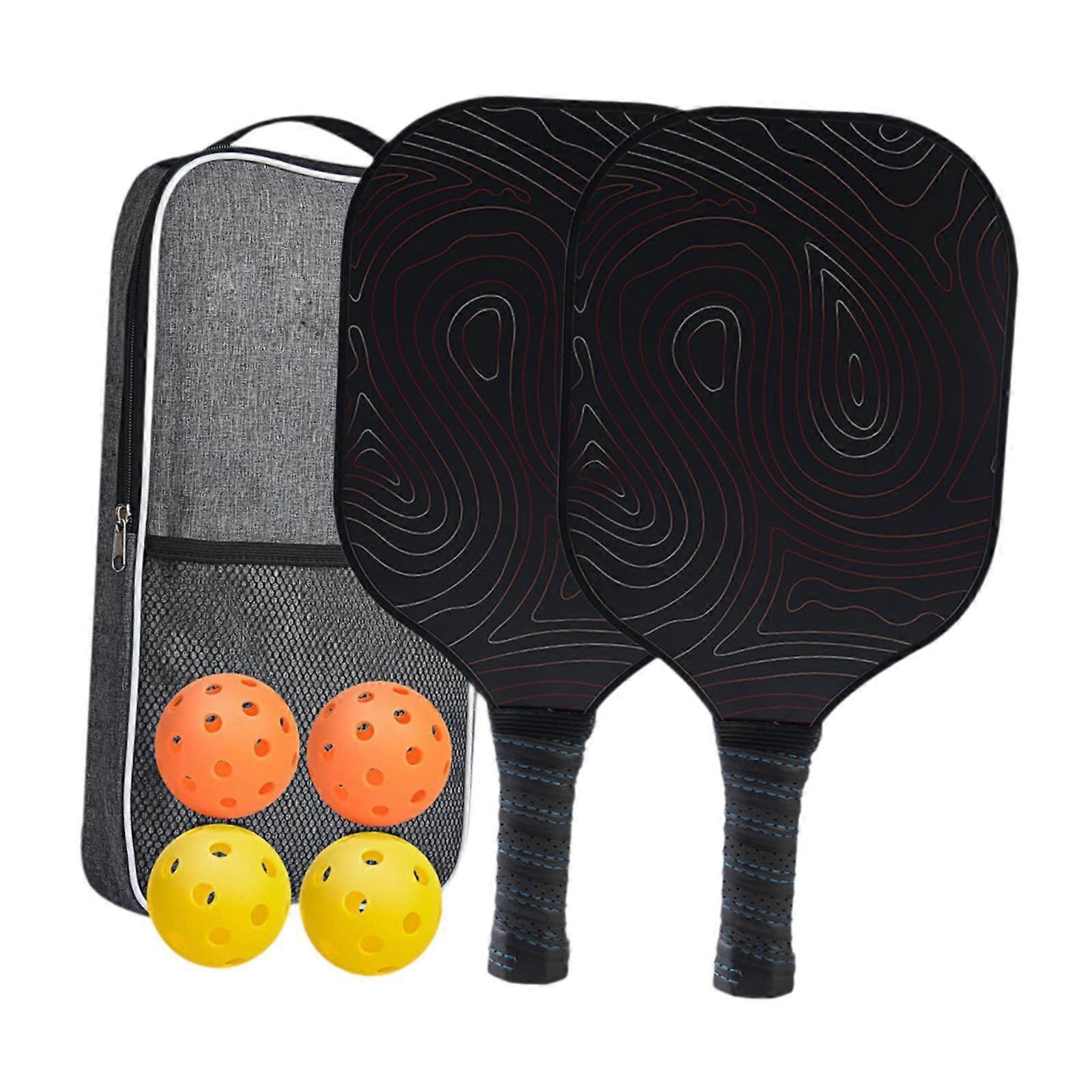 Pickleball Raket Seti Turnuva Spor Salonu Eğitimi için 4 Pickleballs Karbon Fiber
