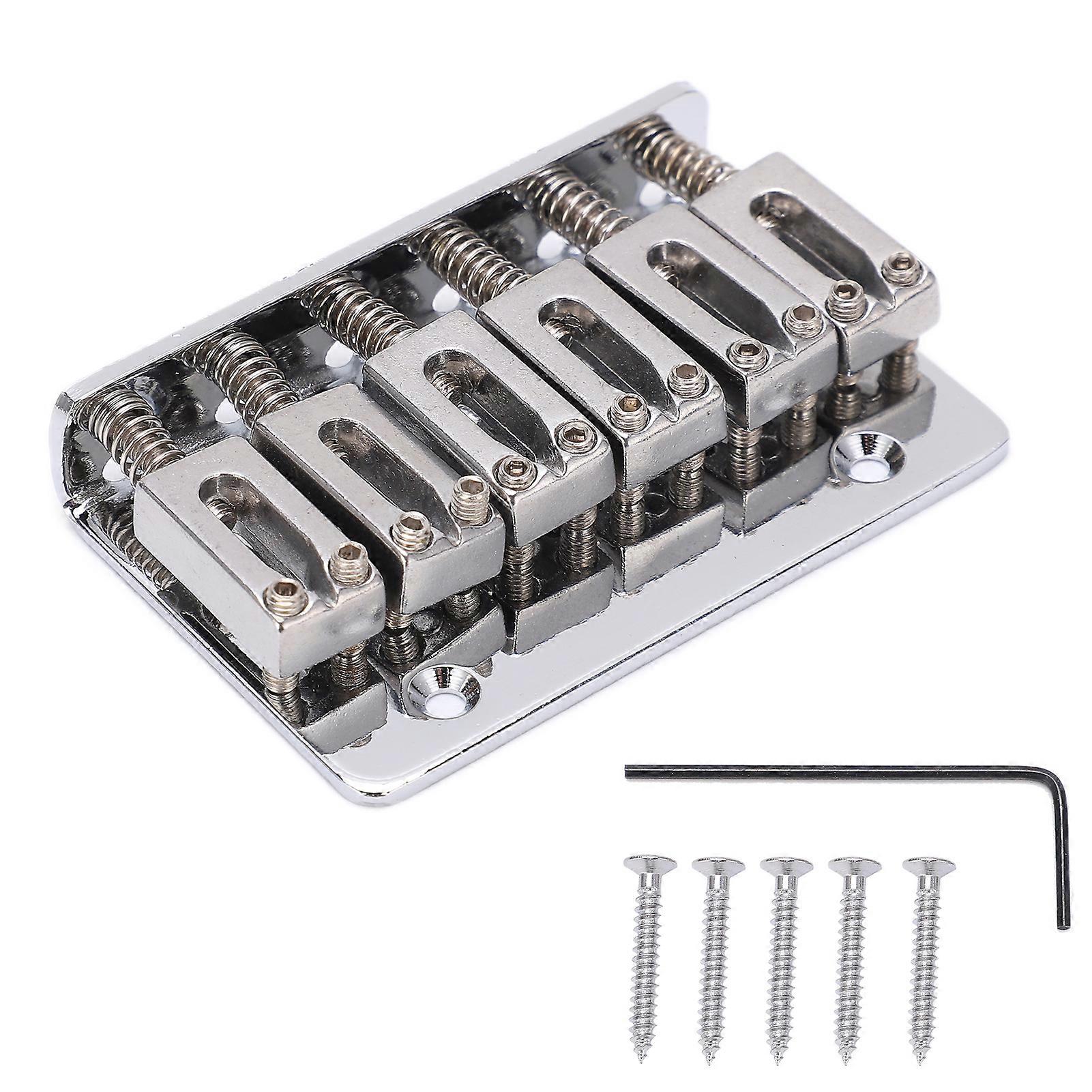 Guitar Bridge 6 String Top Loading Design Adjustable Electric Instrument Replacement PartsSilver for M00877