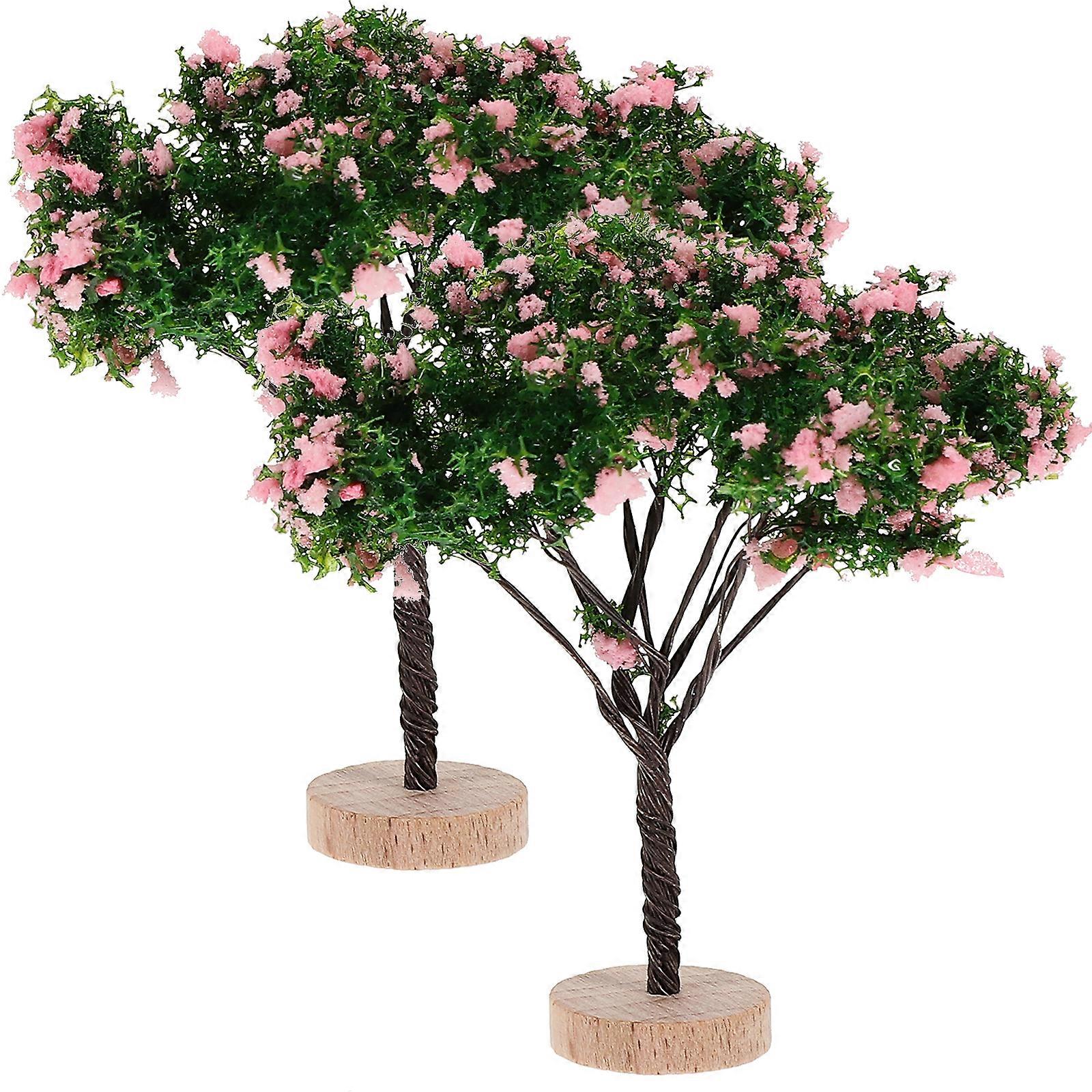 2pcs Miniature Landscape Tree Toy Tree Sand Table Decoration Tree Ornament