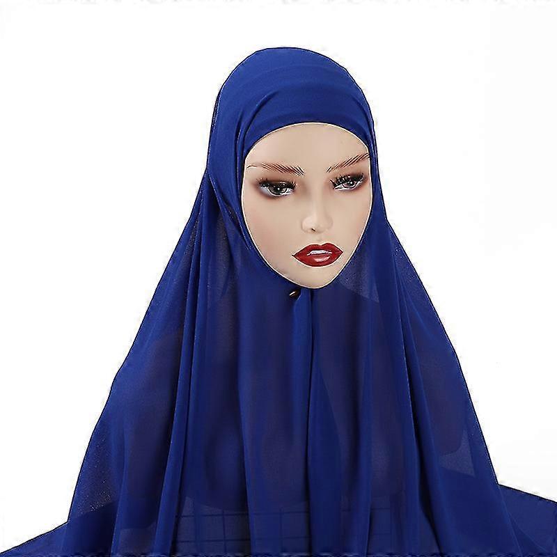 Hijab com Undercap anexado Chiffon Hijab Cachecol instantâneo Hijab mulheres muçulmanas moda headwrap xales turbante Hijab Para Mulheres