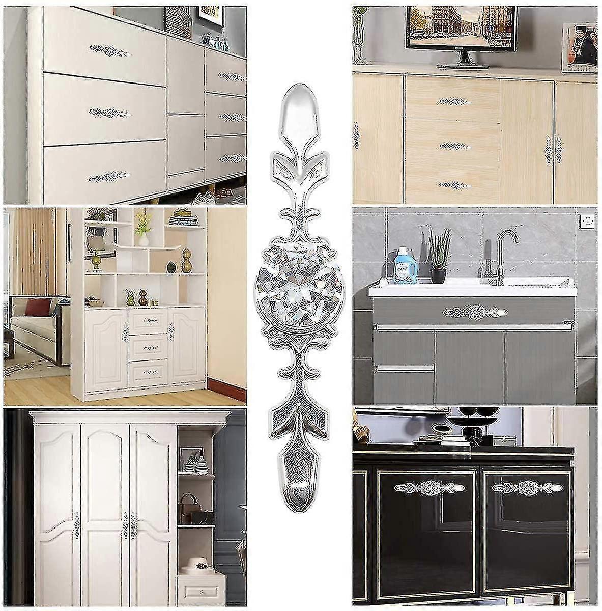 Diamond Knob Sticker Diamond Crystal Shaped Pulls Handles for Wardrobe