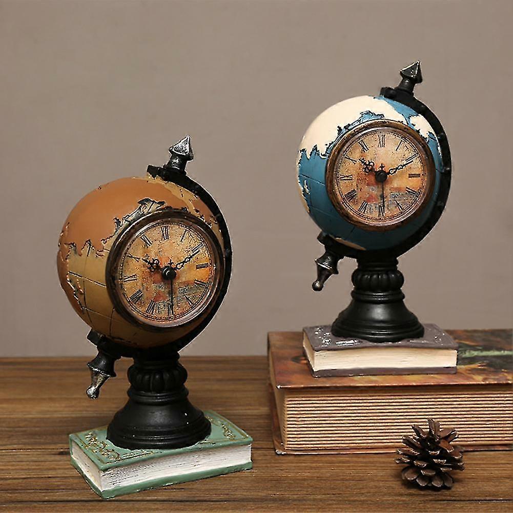 Desk Clock Money Box Multi-functional Save Change Personality Retro Resin Globe Shape Piggy Bank