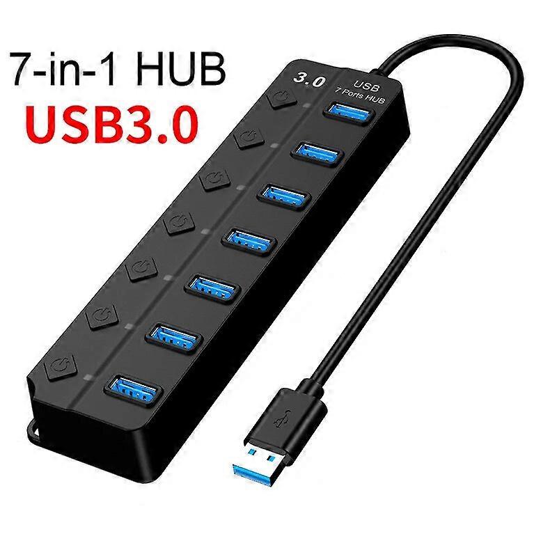 7 portů Typ C HUB USB 3.0 Expandér Rozbočovač Pro Notebook PC Pevný Disk Myš Klávesnice Vysokorychlostní OTG Adaptér Dokovací Stanice