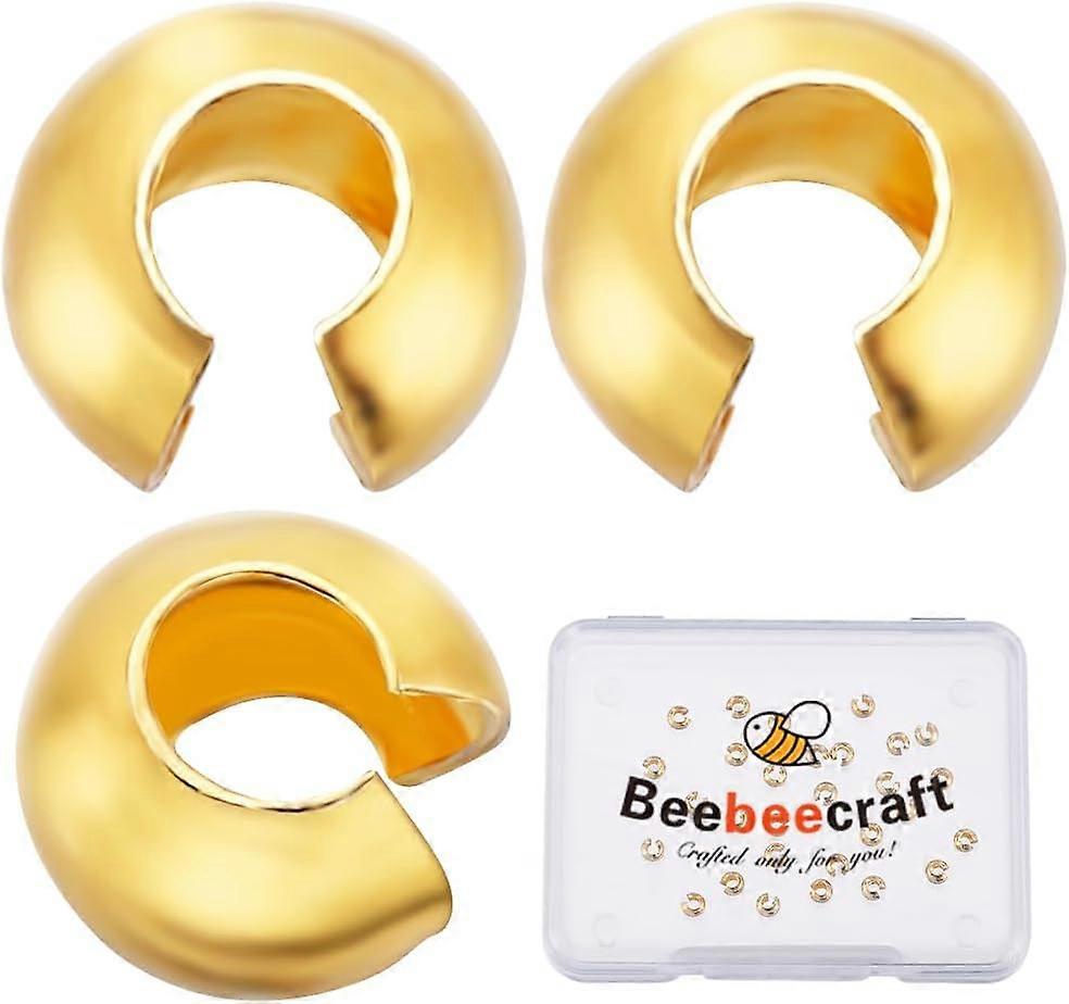 1Box 30Pcs Crimp Bead Covers Sterling Silver Half Round Open Crimp Beads End Tip 4mm