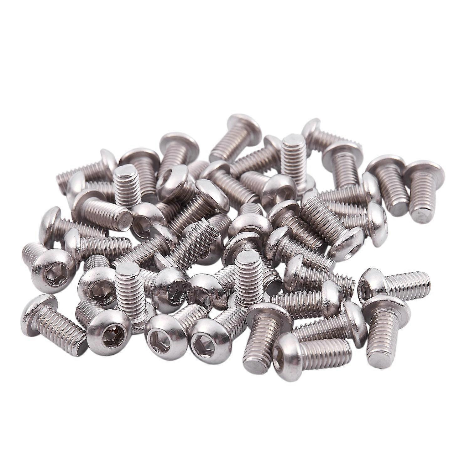 M6x12mm Stainless Steel Hex Socket Button Screws 50 Pcs