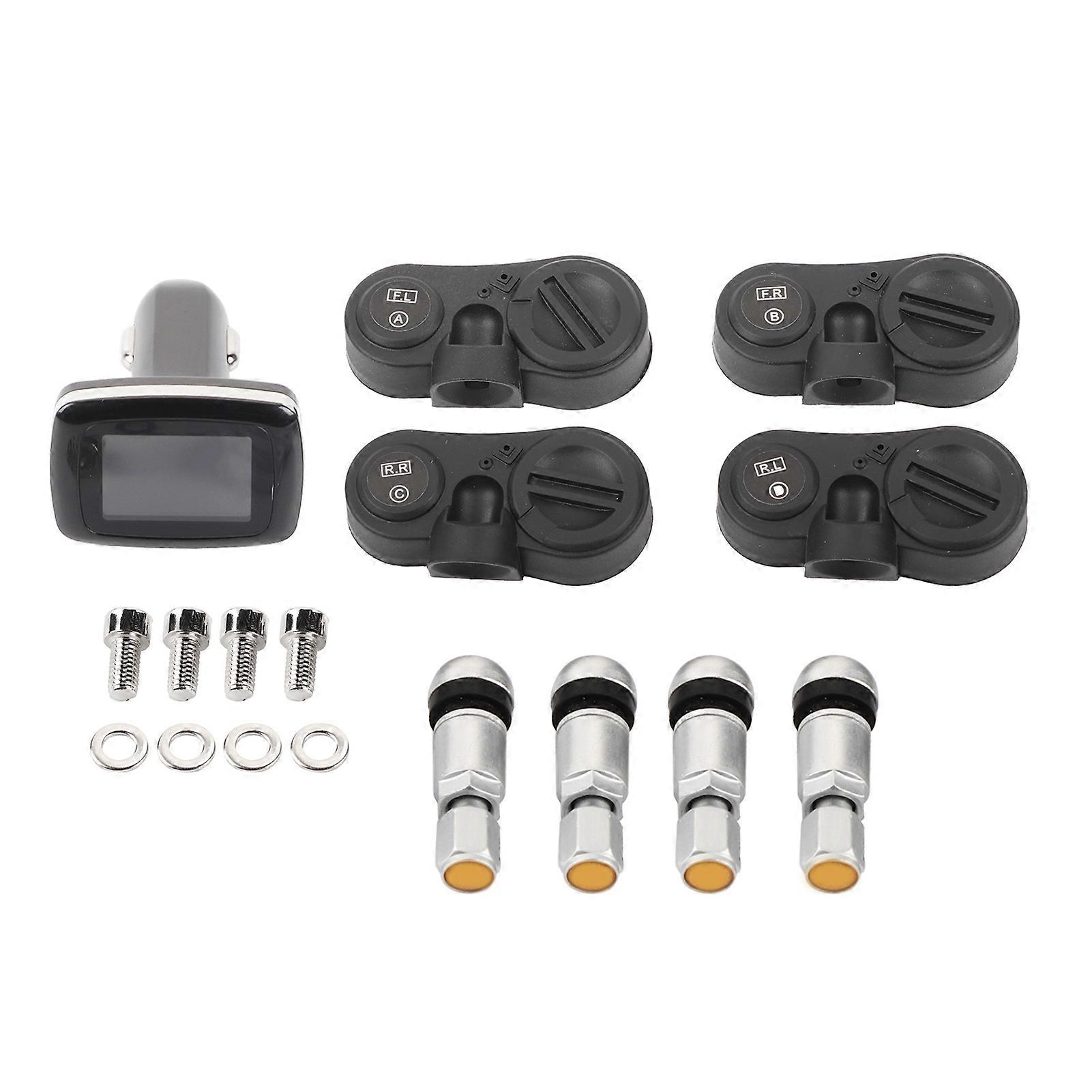 Car Intelligent TPMS Cigarette Lighter Tire Pressure Monitoring System with 4 Internal Sensors