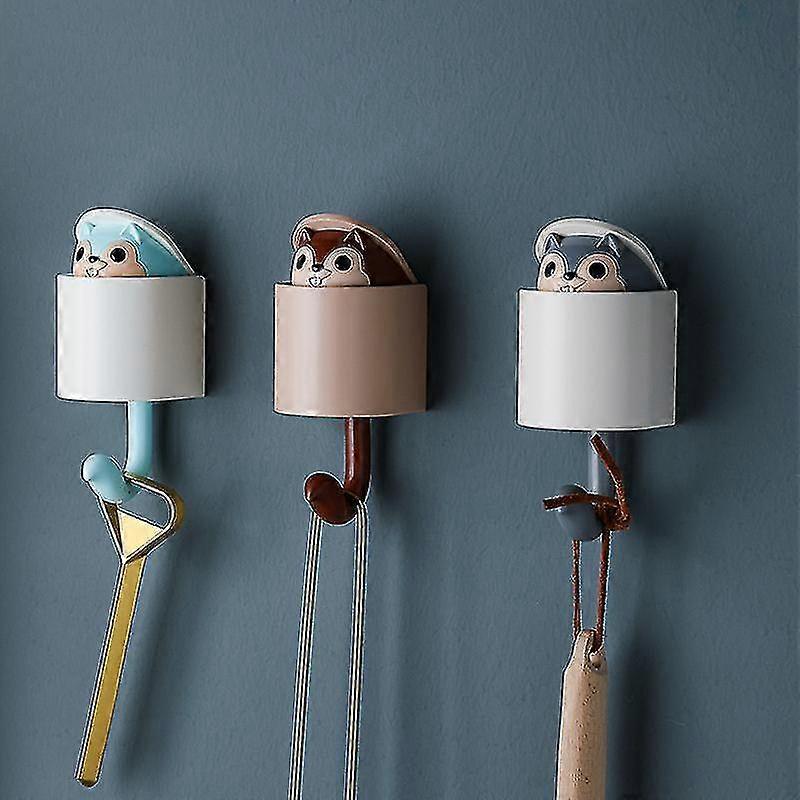 3 Pieces Creativity Squirrel Hook Wall Hooks, Cute Cartoon