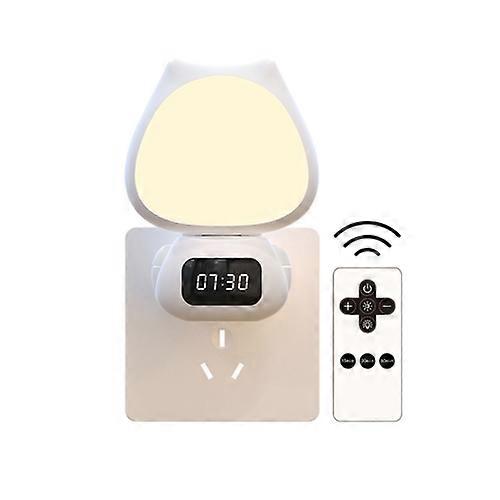 Cat Rotatable Remote Control Night Light with Time Display