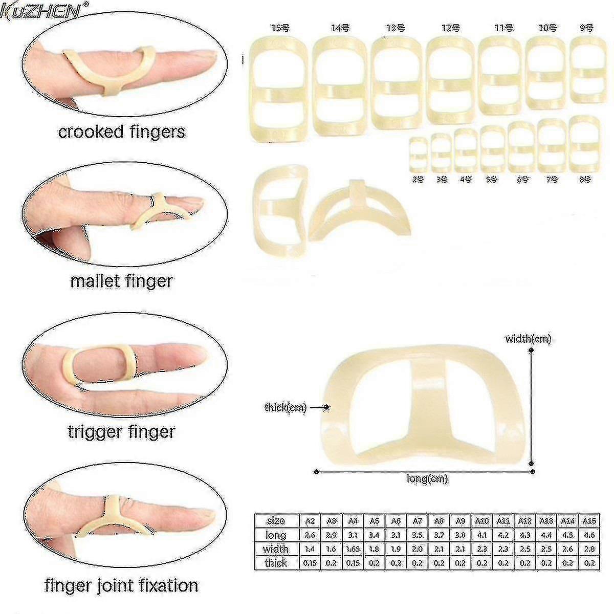 14pcs Finger Splint Fixed Ring Adjustable Broken Finger Joint Stabilizer Finger Splint Protector Str Tw