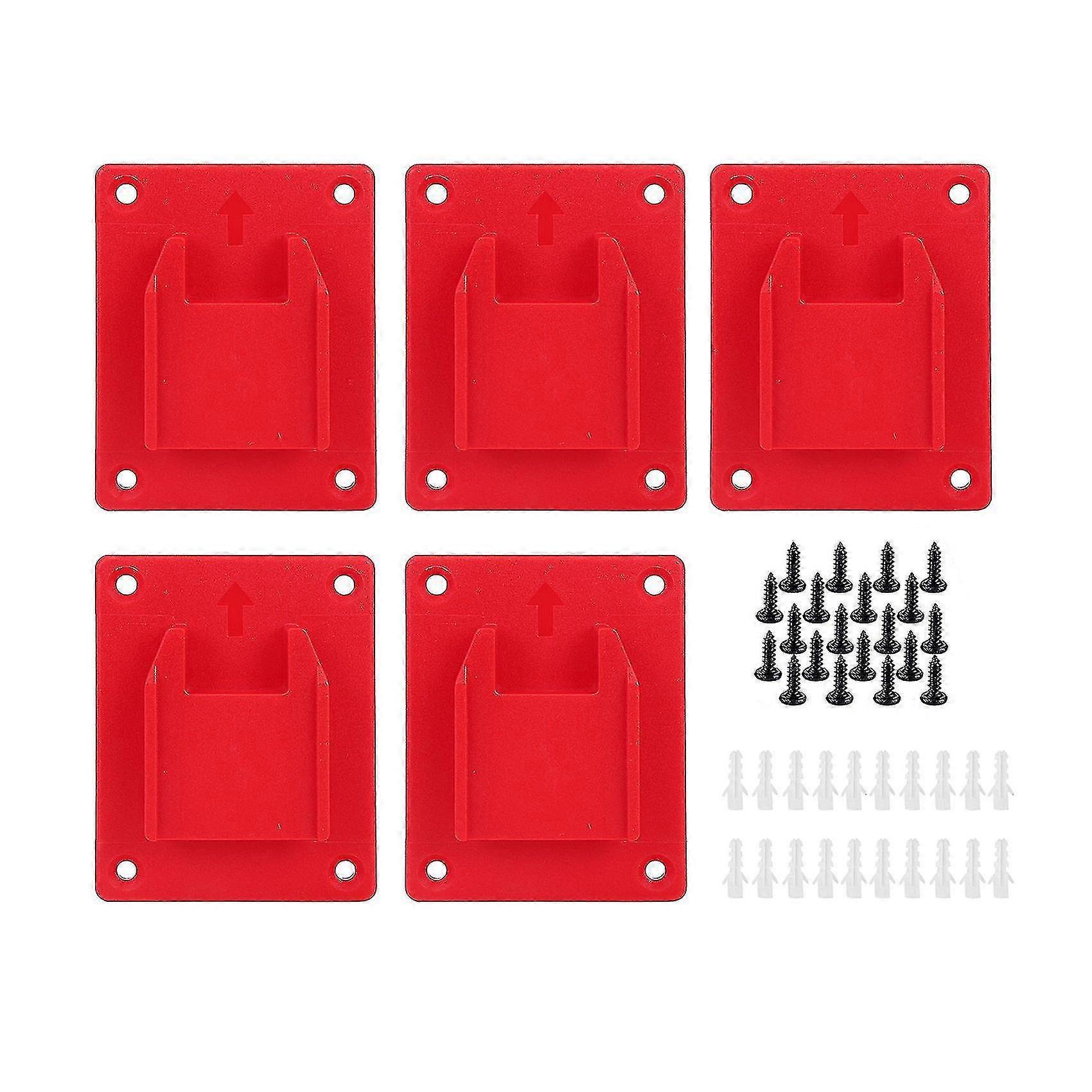 Compatible With5pcs Abs Plastic Tool Holder For Dewalt 20v Drill Mount Screws, Red