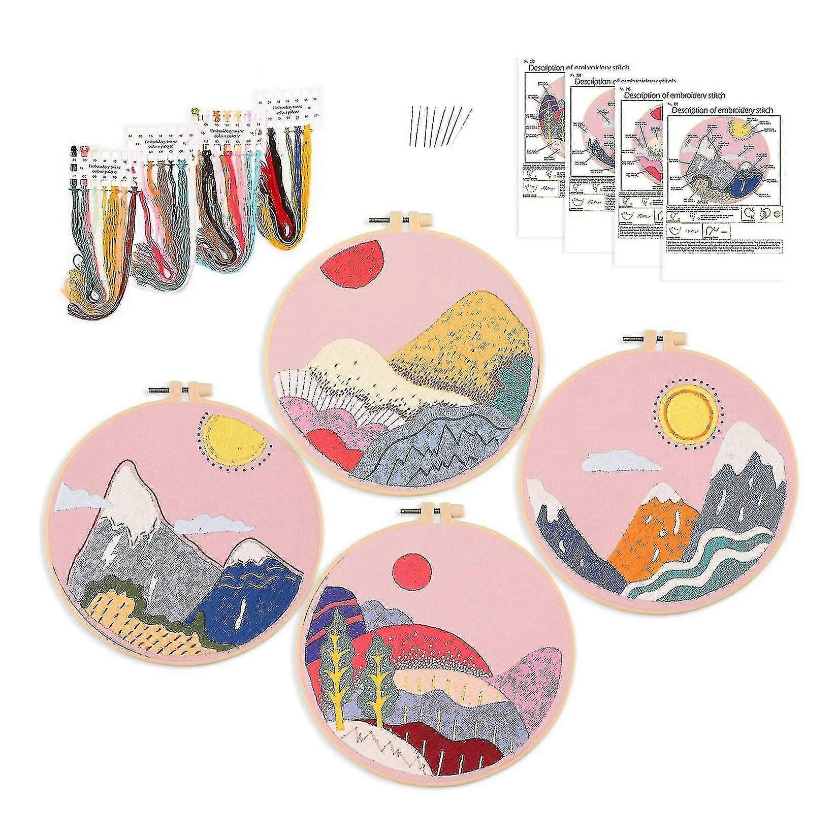Embroidery Kit For Beginners,natural Landscape Pattern,cross Kit Embroidery Kit For Adults Embroide