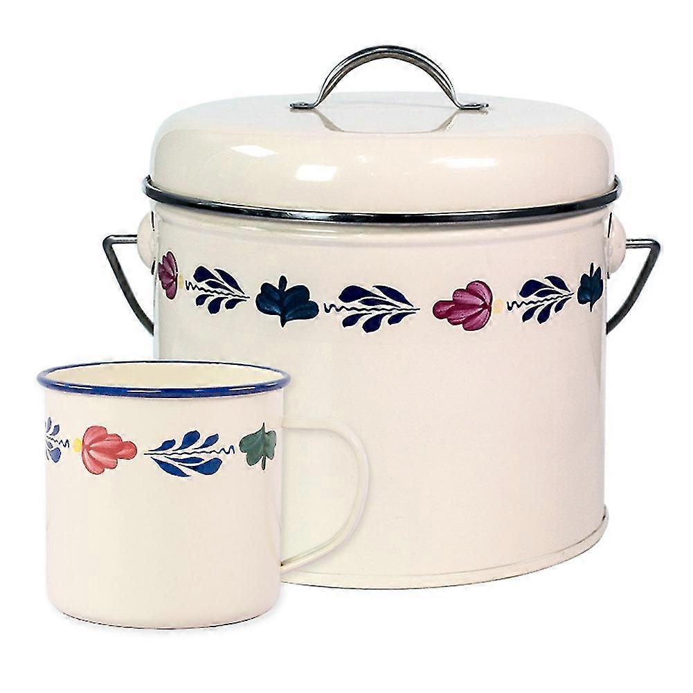 Round Flower Type Candy Biscuits Snack Can Metal Home Rice Bucket Laundry Pets Food Powder Storage B