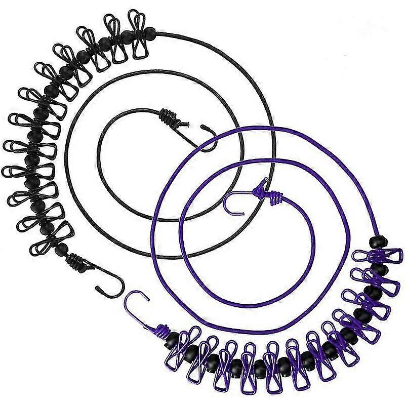 Flexible Clothesline, Healwe Portable Drying Rack With 13 Black Positioning Loops