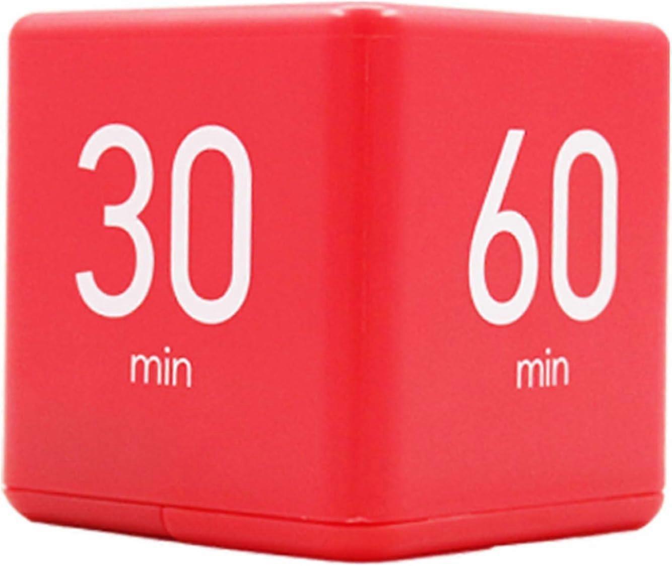Kitchen Timer (Red 15-20-30-60 Minute), Cube Timer Stopwatch and Countdown Timer for Kitchen Cooking Class Training, Digital Alarm Clock Timer LED Dis