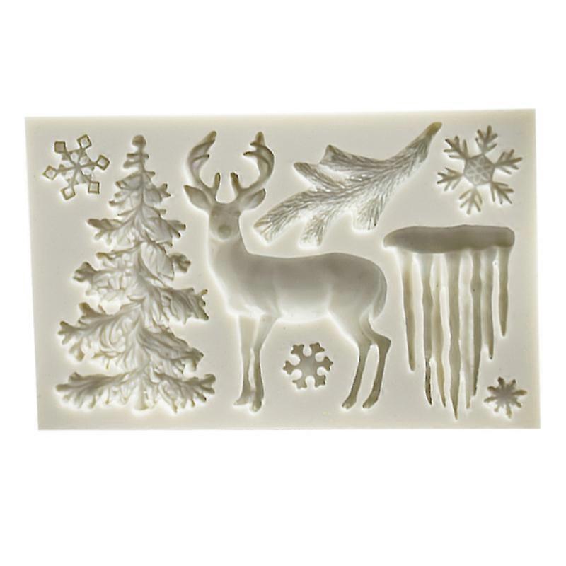 1pc Christmas Theme Silicone Mold Elk snowflake