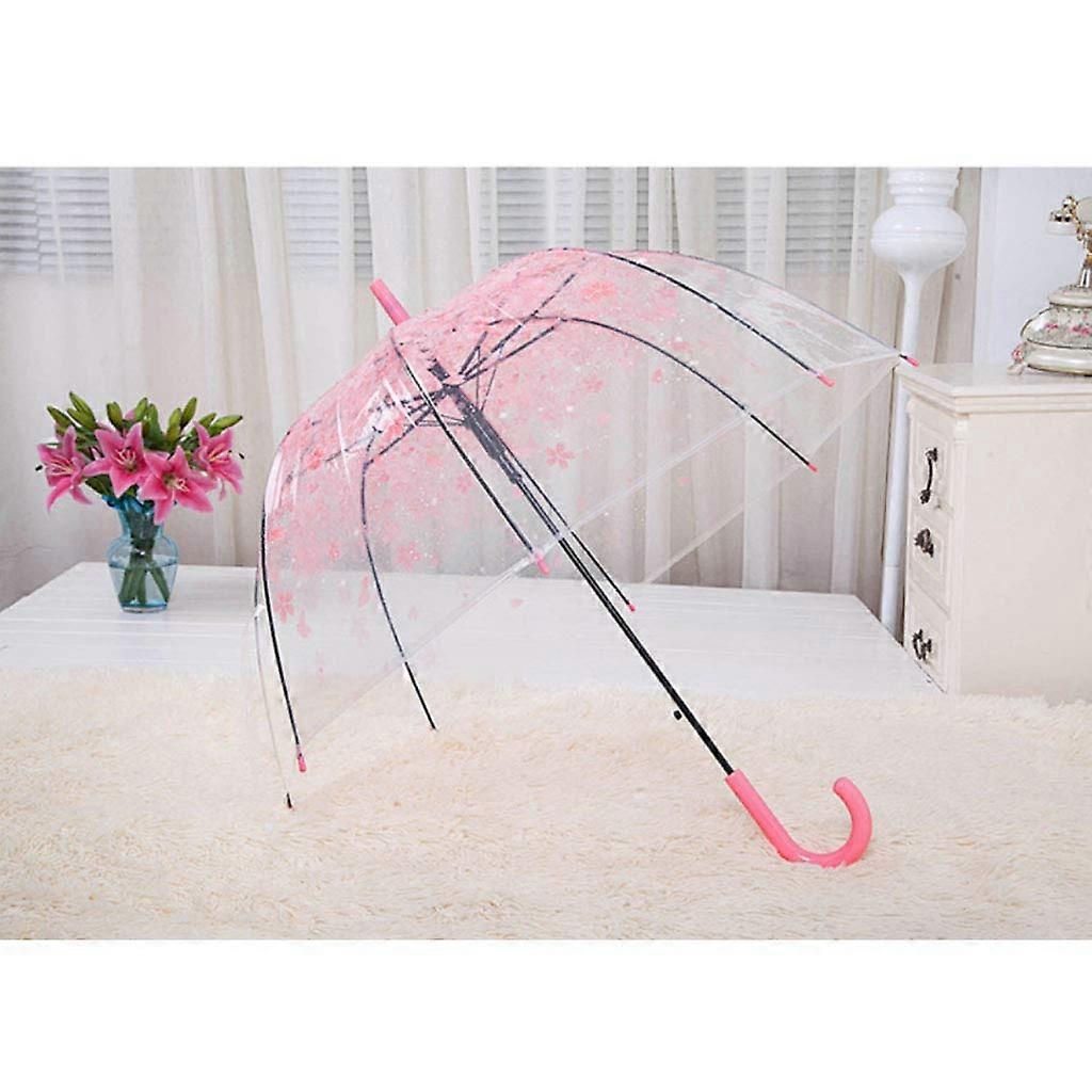 Transparent  Umbrella  Dome,Windproof Lightweight(Pink)