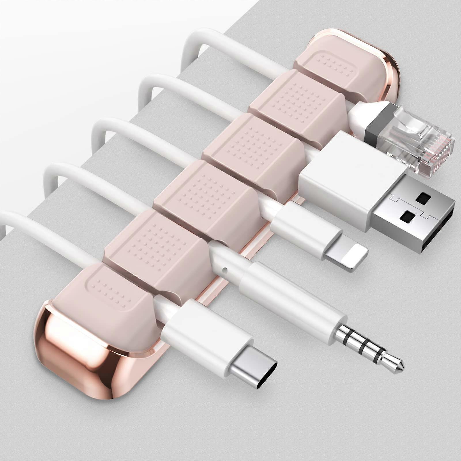 Desktop Cord Metal Wire Cable Clips for Organizing Cable(Pink)