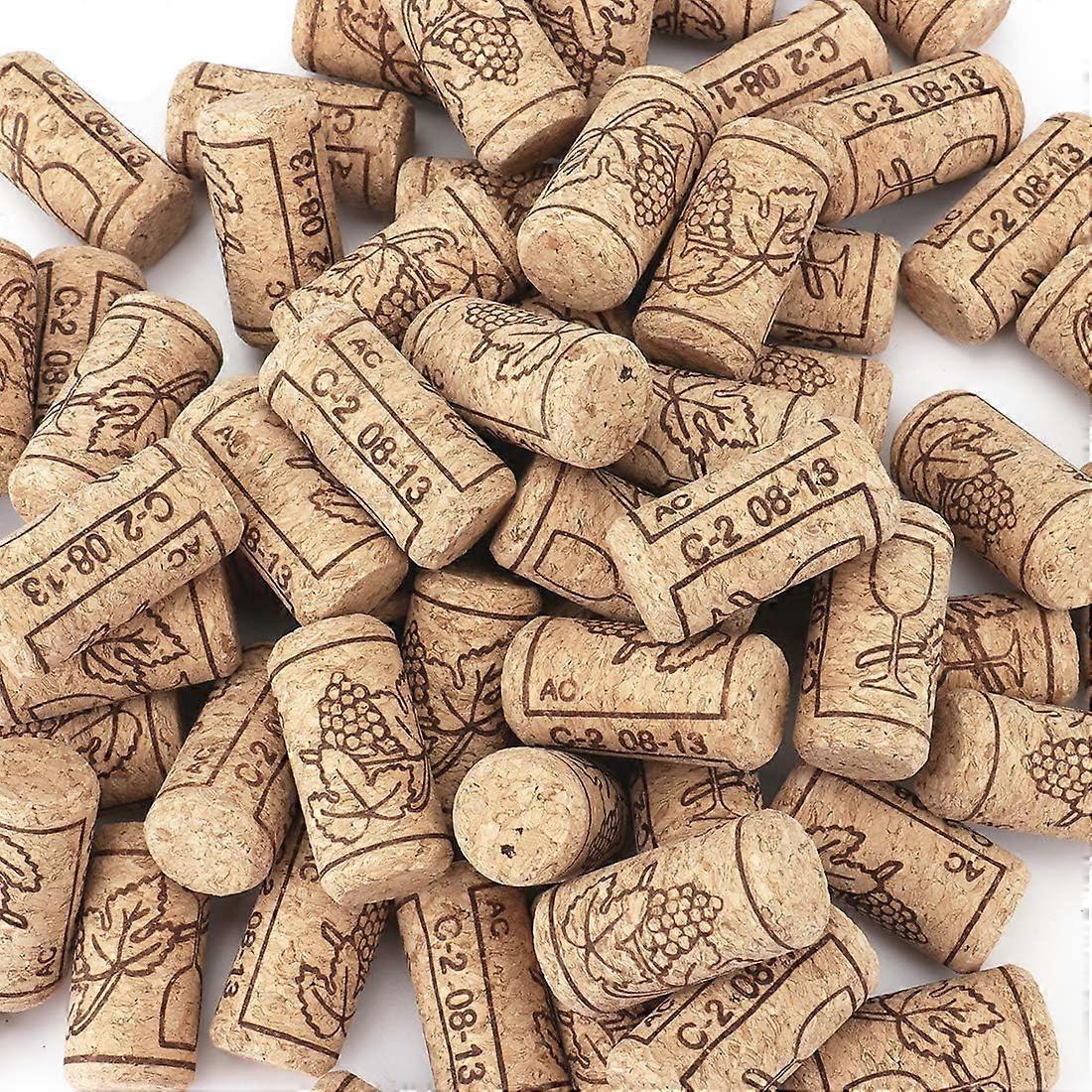 100 Natural Cork Wine Bottle Stoppers Home Decor Hobby, 2.2 x 4.4 cm
