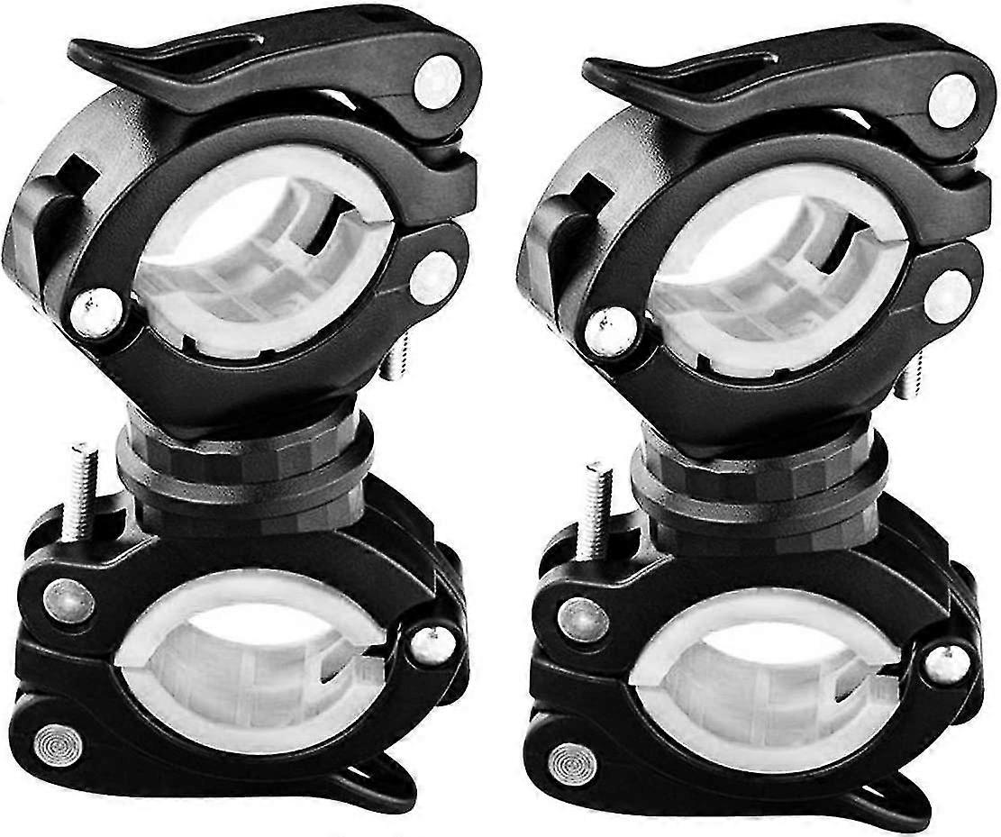 [2 Pack] Flashlight Holder, Mount Bicycle Mounting Bracket Flashlight Holder Torch Clip 360 Rotation