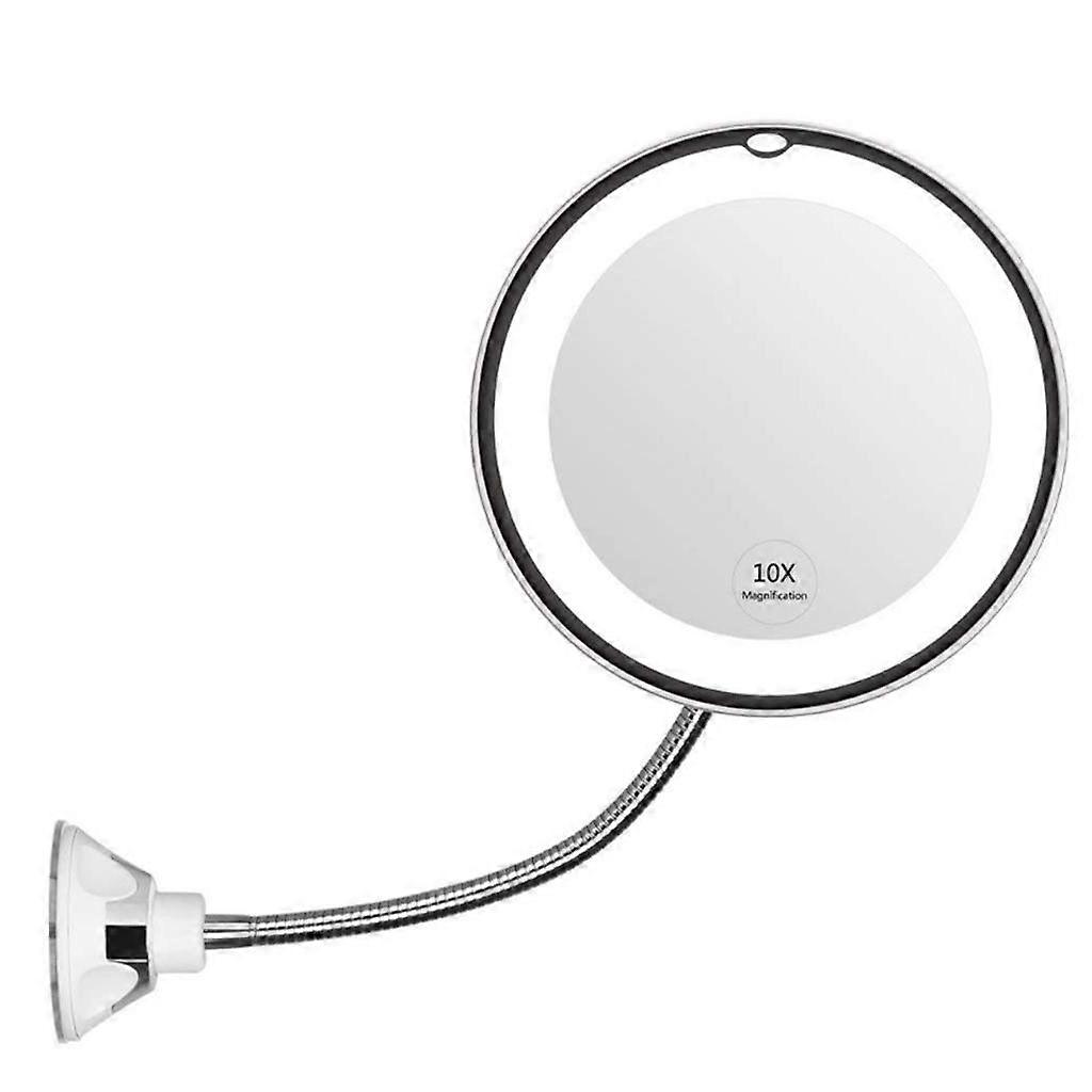 3x Wall Mounted Makeup Mirror with LED Lighted 10x Magnification, 7 Extension Arm Magnifying Vanity Mirror