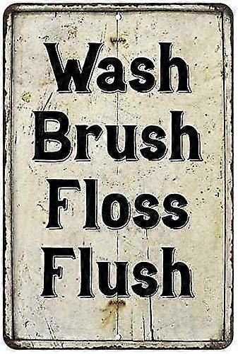 Waschbürste Zahnseide Flush Vintage Look Chic Blechschild 8x12 Zoll ODER 12x16 Zoll Modus 4299