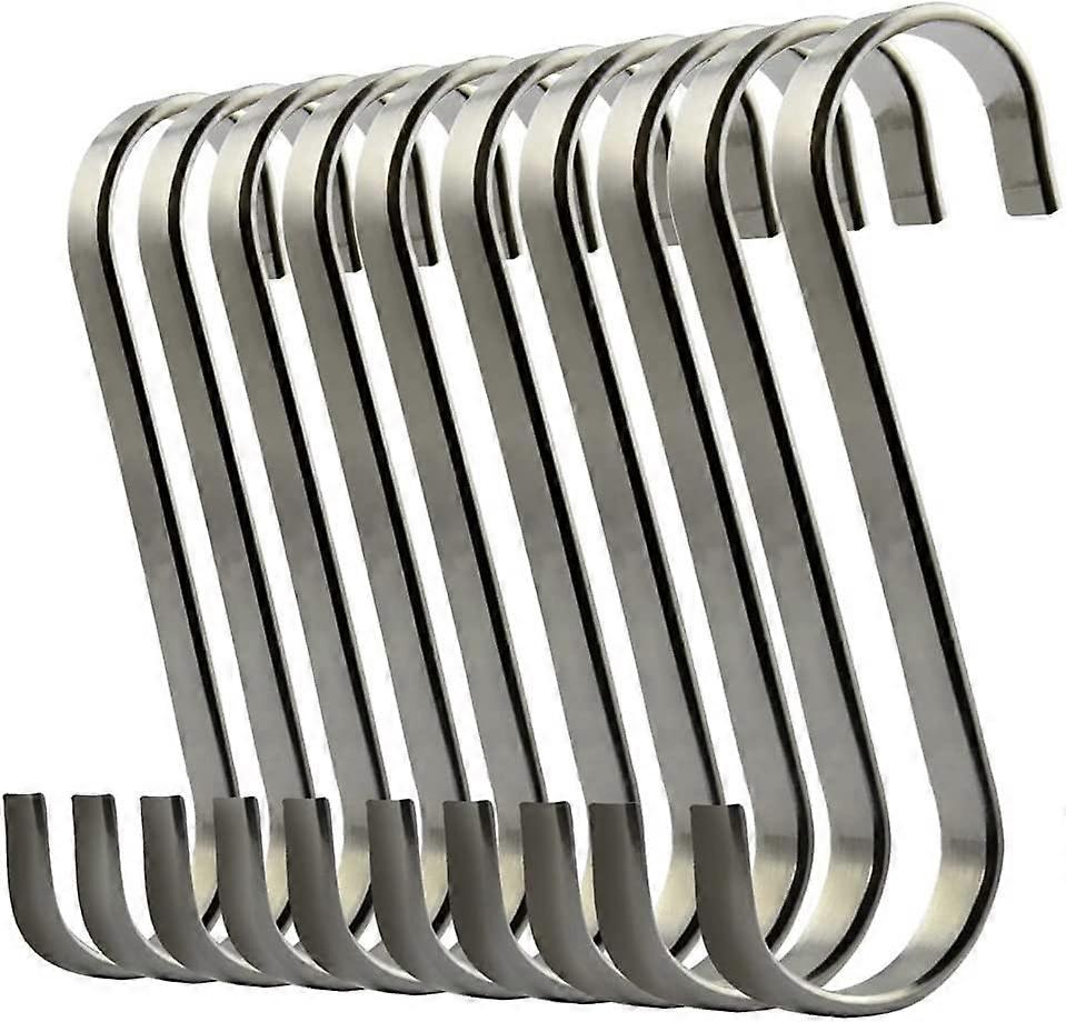 Set of 20 Stainless Steel Hanging S-Hooks for Cookware or Meat Butcher