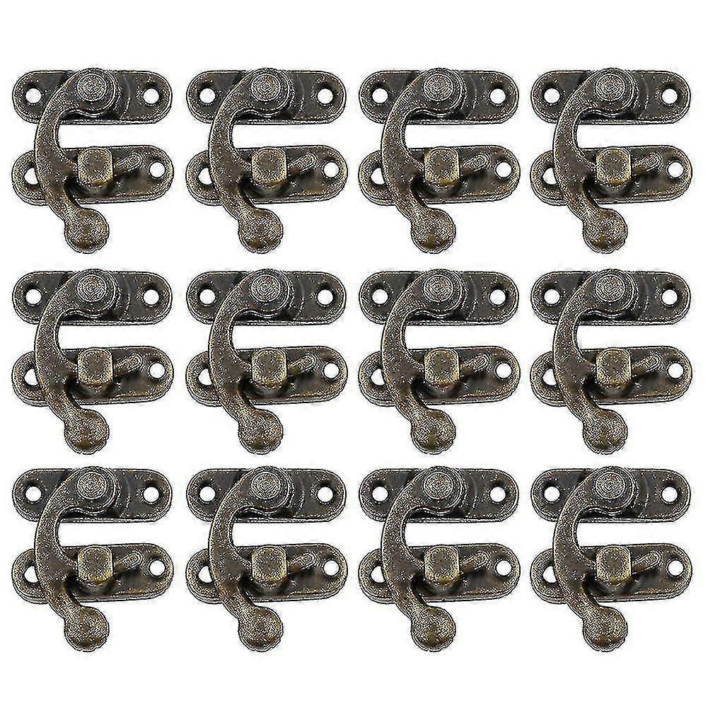 12pcs العتيقة هوك هاسب قفل معدني للمجوهرات القضية هدية النبيذ صندوق خشبي صياغة صناديق خشبية