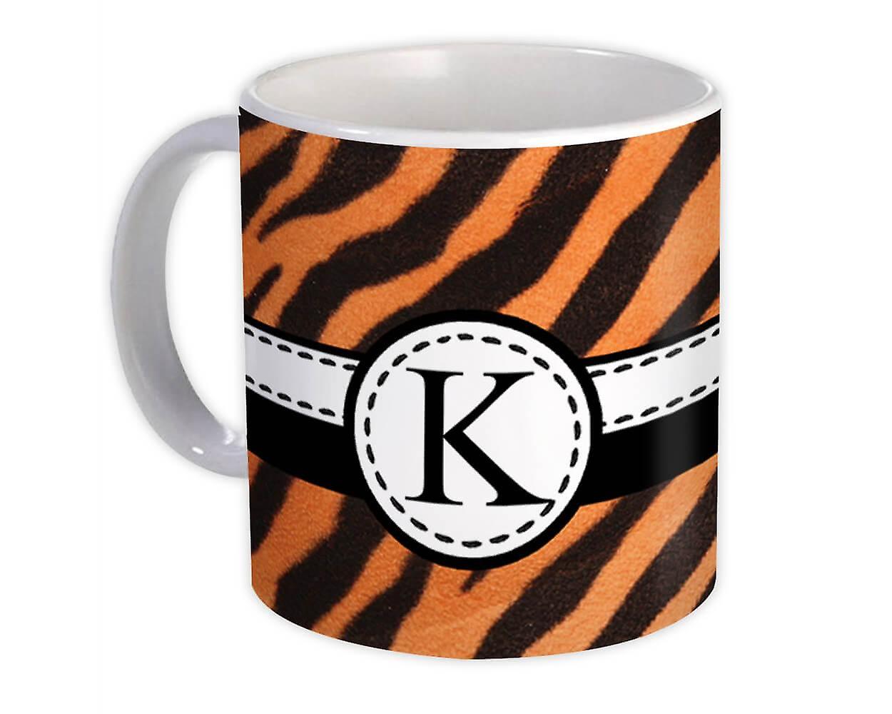 Gift Mug: Monogram Letter K Tiger