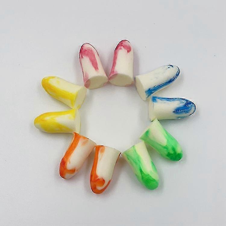 Colorful Two-color Bell Earplugs, Sleep Slow Rebound Memory Foam Earplugs5 Pairs-multi Colours