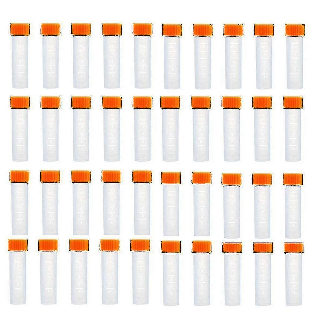200pcs Plastic Test Tubes With Screw Cap,5ml Centrifuge Test Tube, Plastic Freeze Test Tubes,for Of