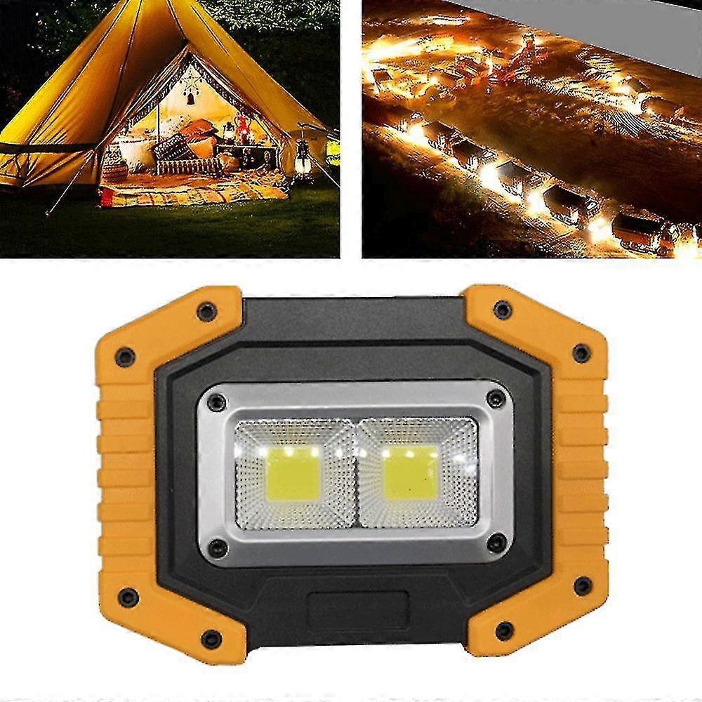 Led Rechargeable Work Light, Floodlight Battery Security Light Outdoor Cob Floodlight Camping Lights With Usb Waterproof