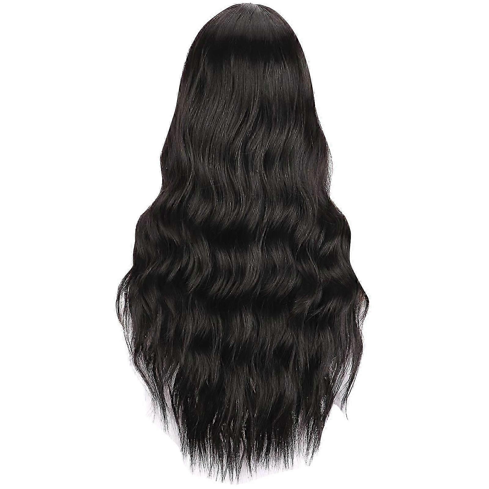 Women's Black Micro Curl Set Wavy Curl Wig Can Be Straightened And Bent