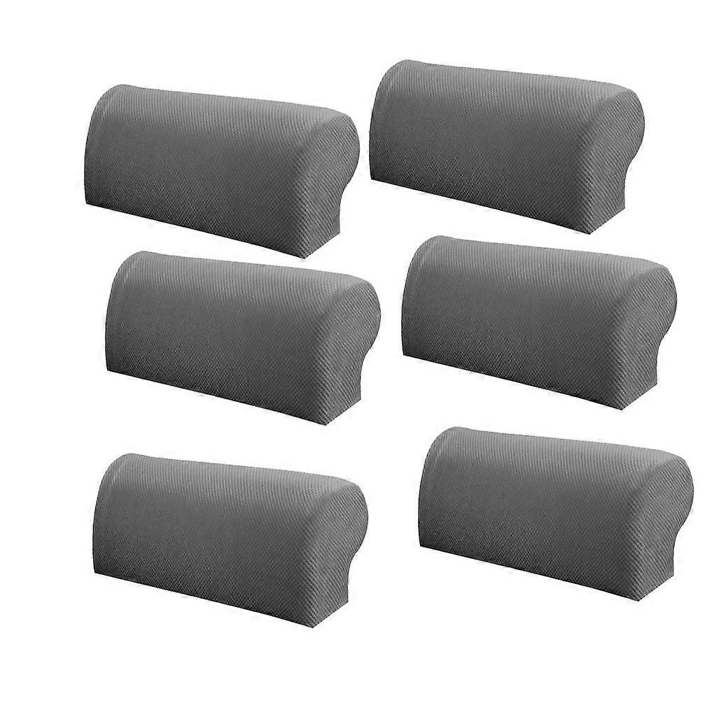 3 Pair Elastic Sofa Armrest Covers Armchair Slipcovers Protector Grey
