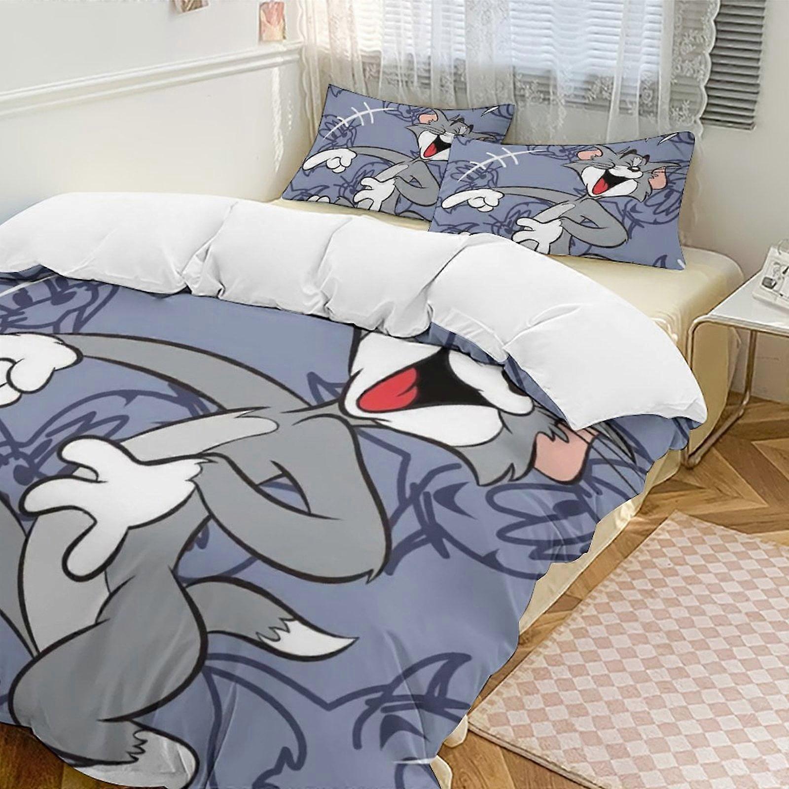 Bedding set WY513 Tom And JerryCartoon Collection 3-Piece Comforter Set, Personalized Bedding Decor for Kids And Teens  Bed Sheets ZA513