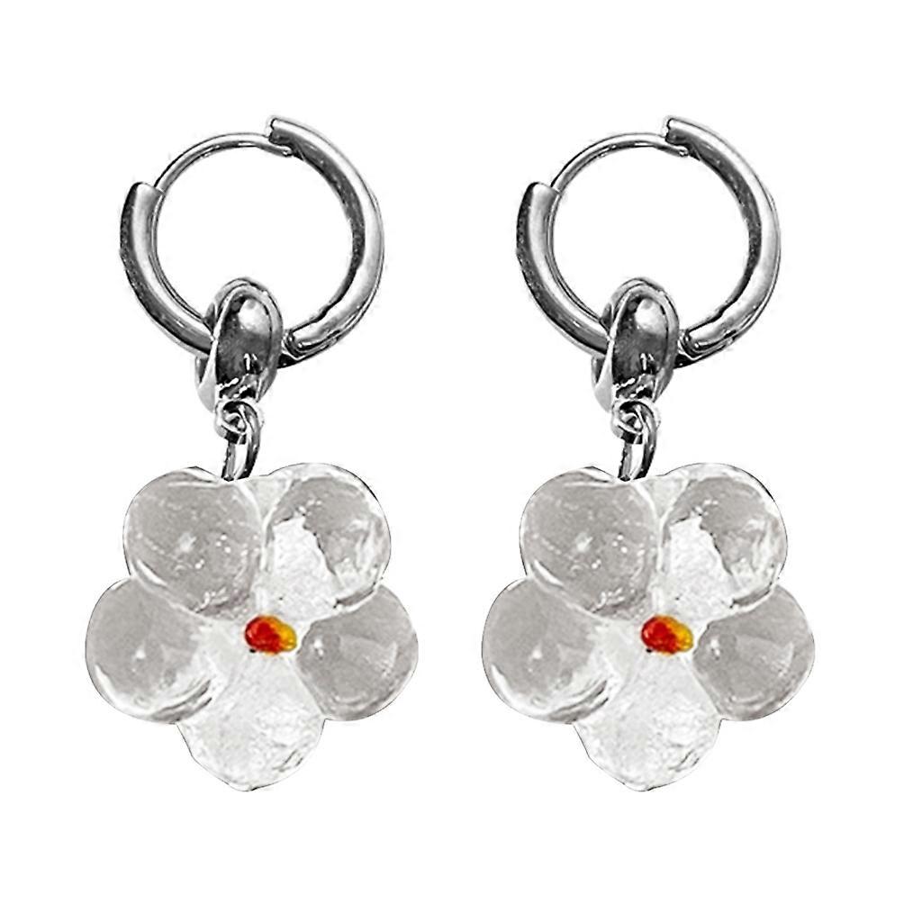 Acrylique Fleur Résine Drop Boucles d’oreilles Simple Rond Creux Boucles d’oreilles Filles Bijoux