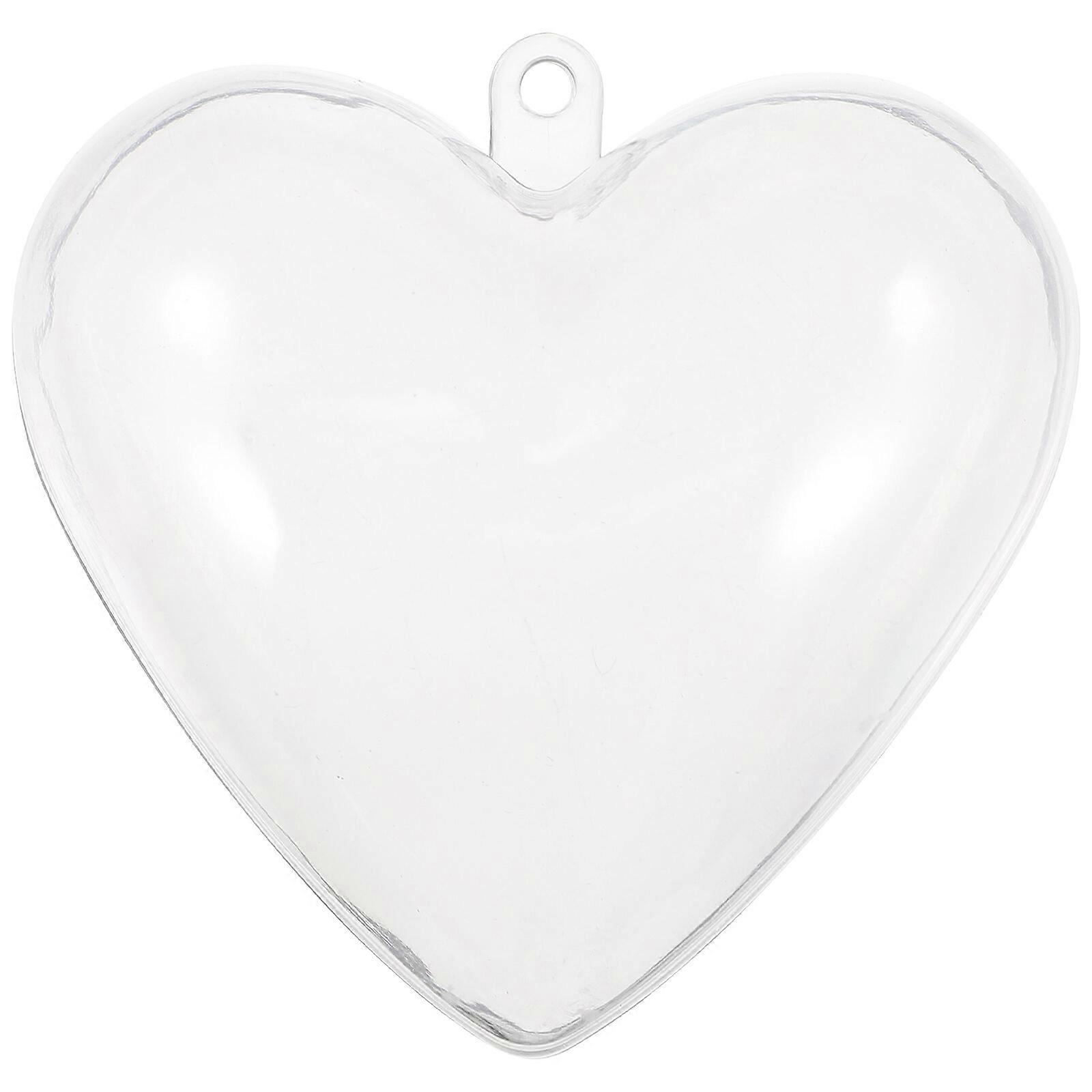 Clear Plastic Acrylic Bath Bomb Mold Shells Molding Balls Fillable Christmas Tree Ornaments DIY Bath Bomb Molds (Heart Shape Medium Size)