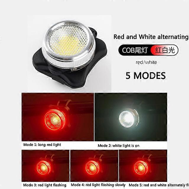 Bicycle Parts USB Rechargeable Bike Tail Light, Super Bright LED Front Headlight Cycling Waterproof Safety Flashlight 5 Light Mode Options
