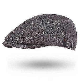 Syksyn yksivärinen baretti Flat cap Cotton Ick Lämmin hattu Miehet