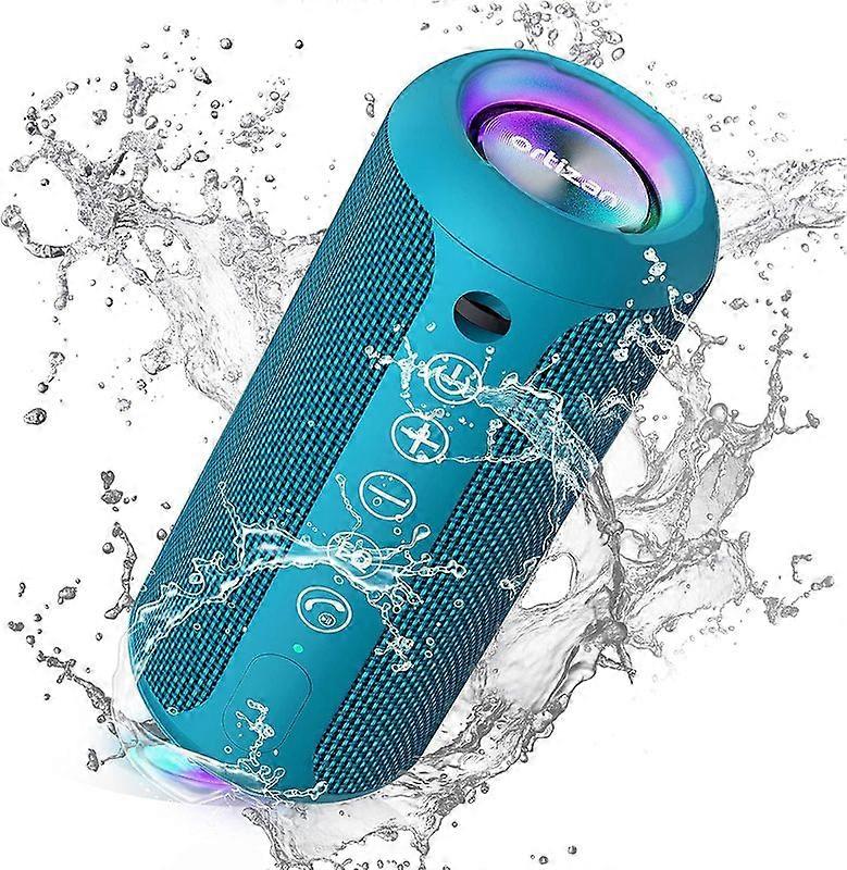 IPX7 Bluetooth wireless waterproof speaker, 24W stereo Bluetooth 5.0,30H game time 66ft Bluetooth rangeBlue Audio Components