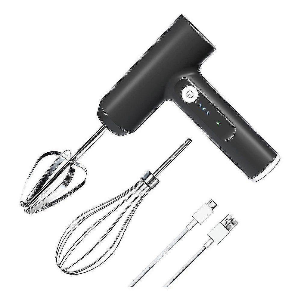 Cordless Electric Hand Mixer Hand Mixer Usb Rechargeable Turbo Boost 3 Speed Settings 2 Whisk Portable Hand Mixer For Baking