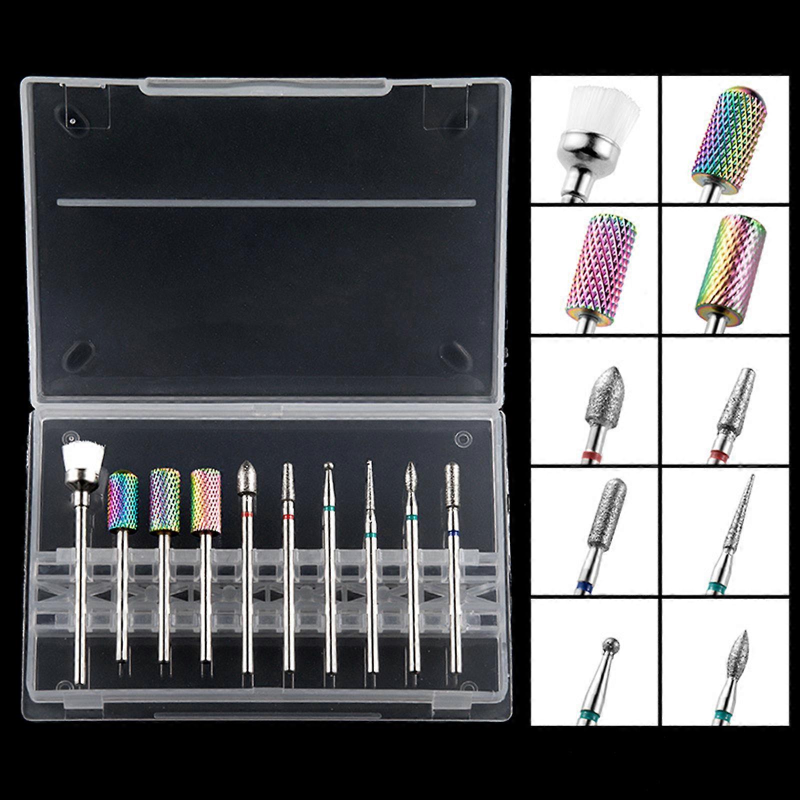 Nail Drill Bits Kit Manicure Remove Tools with Sanding Bands Replacement