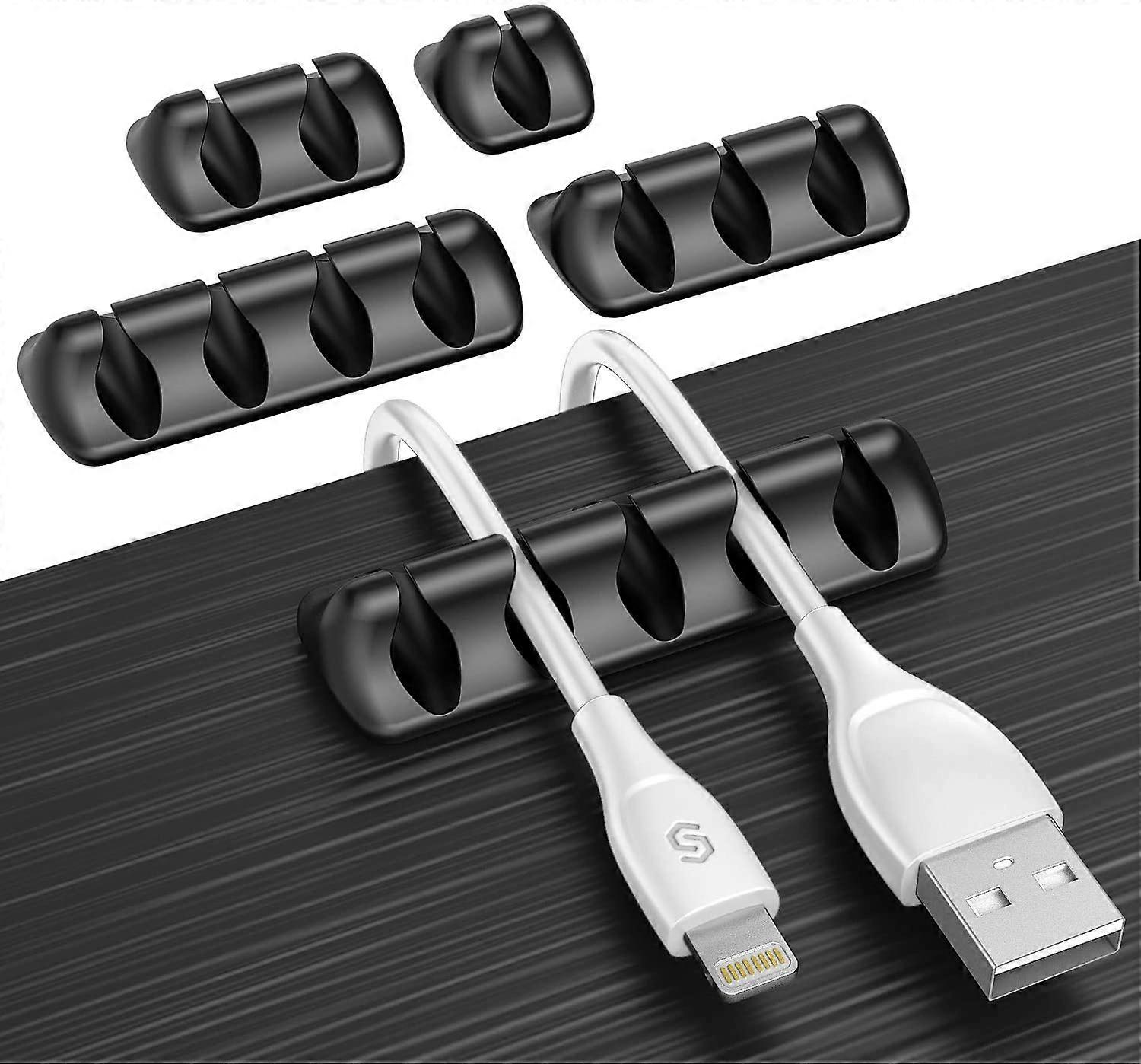 Cable Clip Organizer [5-PACK] Management Mini Cable Tidy Holders Adhesive Cable Clip Holders